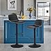 YOUNUOKE Taburetes Altos de Cocina, 2X Taburete de Bar, Silla de Bar Tapizada en Cuero Sintético con Respaldo y Reposapiés, Altura Regulable y Giratorio 360°, para Cocina Casa Bar, Negro