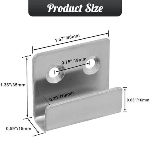 Image of 10 Pcs Wall Hanger, Stainless Steel Wall Mount Brackets Hook, Heavy Duty Wall Tile Bracket for Picture Frame, Mirrors, Display (Silver, Small)