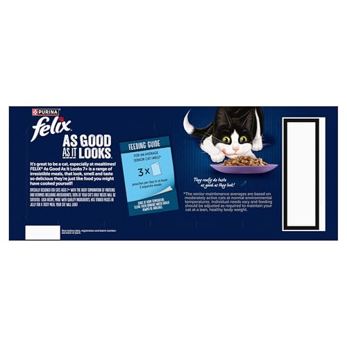 FELIX As Good As it Looks Senior 7+ Wet Cat Food Mixed Selection in Jelly Beef, Salmon, Chicken, Tuna 40 x 85g Pouches - Image 4