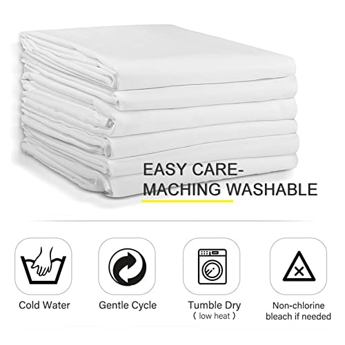 Taniash 6 Pack White Tablecloths For Rectangle Tables 60 X 102 Inch,Wrinkle Resistant Polyester Table Cloth For 6 Foot Table,Great For Wedding Banquet Restaurant/Parties/Baby Shower #TOP2