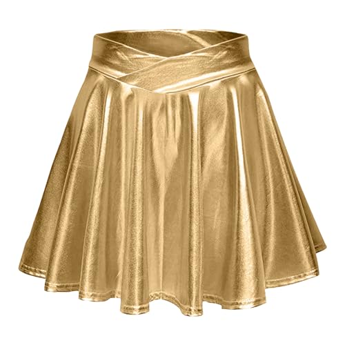 Vestido de cóctel brillante de corte acampanado evasé y falda plisada mini rosa