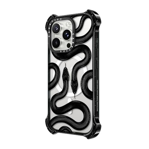 Coque iPhone 16 Pro Bounce CASETiFY antichoc Serpent royal noir compatible MagSafe