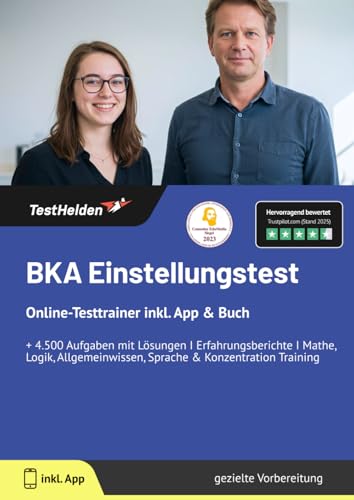 Bundeskriminalamt BKA Einstellungstest Online-Testtrainer inkl. App & Buch + 4.500 Aufgaben mit Lösungen I Erfahrungsberichte I Mathe, Logik, Allgemeinwissen, Sprache & Konzentration Training