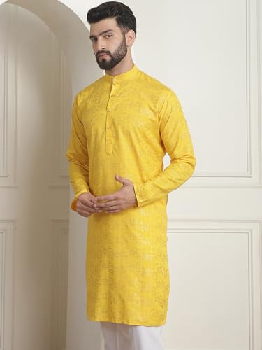Image of SOJANYA (Since 1958 Men's Cotton Embroidered Printed Only Long Kurta