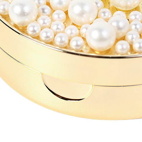 image for Fanciher Contact Lens Pearl Case with Mirror, Portable Mini Travel Con