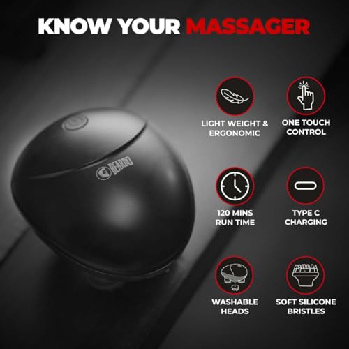 Image of Beardo Stress Buster Electric Scalp Massager | Hair & Head Massager For Scalp with 3 Speed Modes | 120 mins Runtime | Type-C Charging | Detachable & Washable Heads | Scalp massager for Hair Growth
