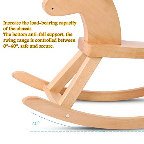 DUTUI Holzpferd Für Kinder, Schaukelpferd, Massivholzpferd Für Zwei Zwecke, Einjähriges Geschenk Für Babys, Kleinkinder… – Bild 6