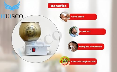 Image of Glass Kapoor Dani, Electric Camphor Diffuser Ganesh Ji Om Kapoor Burner | Multipurpose Incense Holder |Aroma Dhoop Dani|Camphor Burner Diffuser | Electrical Night Lamp for Home, Office, Temple