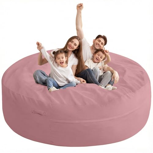Image of HABUTWAY XX-Large Bean Bag Chair: Giant 7' Memory Foam Furniture Bean Bag Chairs for Adults with Microfiber Cover 7Ft（Soft Pink）