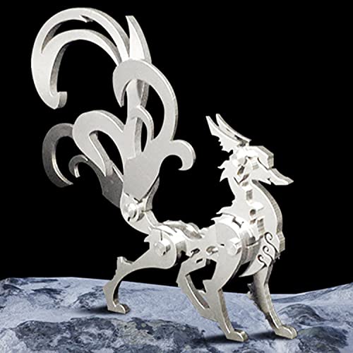 Microworld Metal Model Kits, Mechanical Nine Tails Fox 3D Metal Puzzle, Steel Warcraft Collection Challenge Brain Teaser Diy Art Craft Decoration Mini Puzzles For Adults Men Boys #TOP6