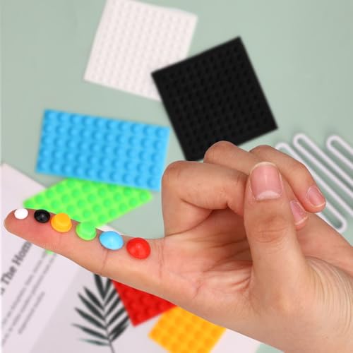 Tinoaly 400St Tastpunkte für Sehbehinderte, Selbstklebend Silikon Braille Aufkleber Hilfsmittel für Sehbehinderte Tastpunkte for Blinde und Ältere Menschen (Schwarz, Rot, Grün, Orange, Blau, Weiß)