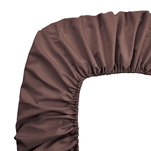 FreshCulture King Fitted Sheets, Bulk Pack of 6, Deep Pocket, Soft Microfiber Bottom Sheets for Home, Salons, Hotels, King Size Fitted Sheets Only (Brown)