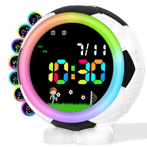 Juboos Despertador digital para niños y niñas, despertador infantil con luz nocturna, 6 tonos de llamada, 12/24 h, regalos escolares para niños de 4 a 15 años