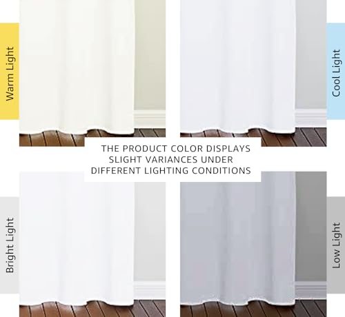 Image of NICETOWN Window Treatment Curtain Set - 50% Light Reducing Drapes for Living Room, Curtain Panels for Patio Door (2 Panels, 42 inches x 84 inches, Pure White)