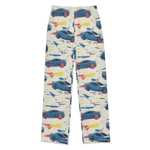 Pajama Bottoms, Pajamas Pant Sportscars Lounge Wear Casual Blue Grunge Sleep Long Pants Soft Pjs Sleepwear