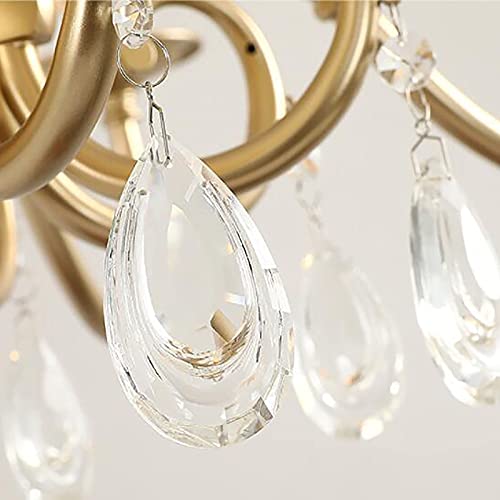 Chandelier cristal moderne chic et suspension dorée de salon - 3