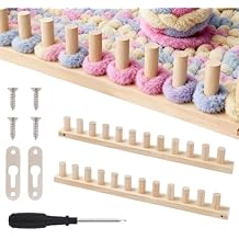 Yarniss 48" Chunky Blanket Loom Kit, Wooden Knitting Loom Frame for Hand, Thick Yarn Knitting Tools for Beginner,2 Packs Nature Wood Loom Blanket