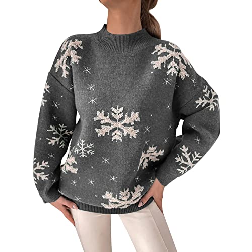 Weihnachten Strickpullover Damen Winter Norweger Pullover Mit Rentier...