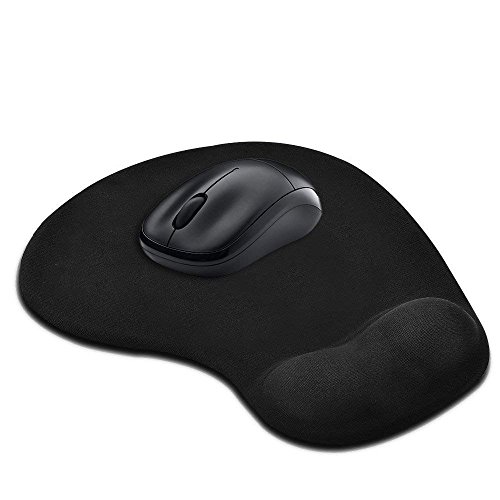 Image of Mouse Pad with Gel Wrist Rest Support, Ergonomic Mouse Cushion with Non Slip Rubber Base Mouse Pad for Laptop, Computer, Gaming, Office (Black, Oval)