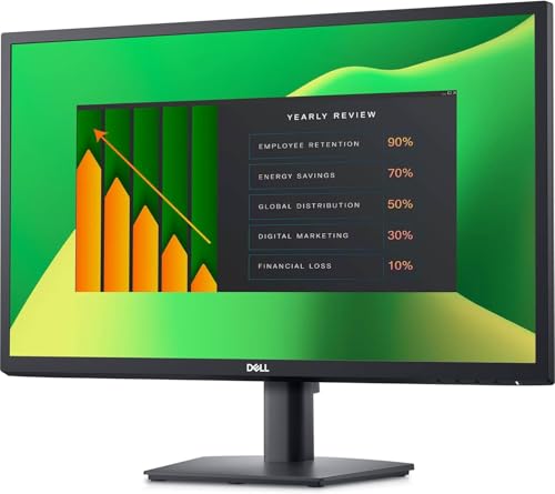 Image of Dell E2423H 24 inch FHD Monitor with 5 ms Response Time, Flicker Free & Anti-Glare Display, VESA Mount Compatible (100x100mm), DisplayPort, VGA, Ideal for Home & Business, Black Color (2026 Model)