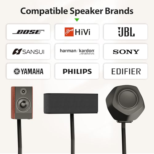 Image of USX MOUNT Universal Speaker Stands, Height Adjustable Extend 30.0 inch to 39.1 inch for Satellite Speakers & Small Bookshelf Speakers up to 11 lbs Per Stand, 1 Pair Floor Stands for Sony Bose Polk JBL Yamaha