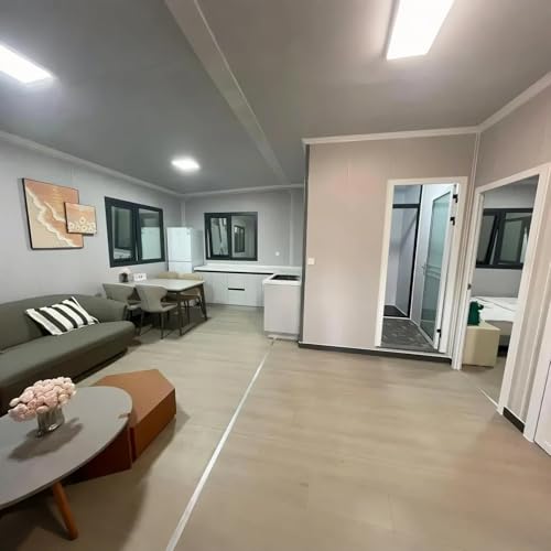 Portable Prefab Tiny Home for Sale, 20ft Mobile Expandable Container House with 2 Bedrooms, 1 Full Equipped Bathroom & Kitchen, Prefabricated Foldable Tiny House to Live in for Adults, Modular Home - Image 3