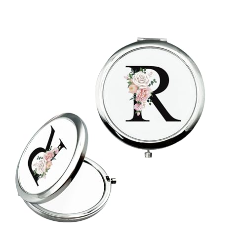 JEKUGOT Compact Mirror, Small Pocket Mirror, Make up Mirrors for Bride To Be Gifts, Personalized Gifts for Girls Women Mother(R)