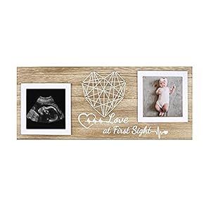 Baby’s eerste fotolijst, Sonogram Ultrasoon Frame voor Twee Scan Foto Keepsake Frame Liefde op het eerste gezicht Cadeau voor Zwangere Moeder om te zijn (Liefde op het eerste gezicht)