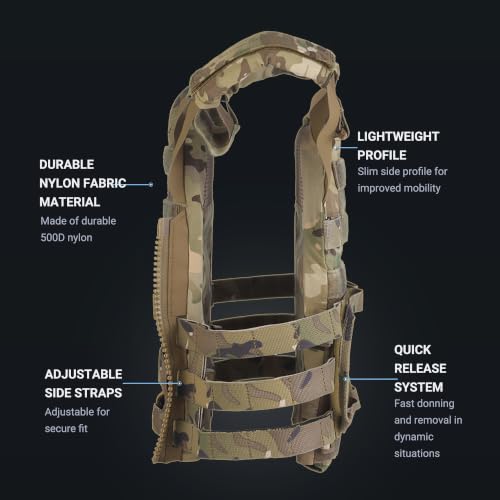 Image of UniPro VE-99 Tactical Vest, Lightweight Modular Plate Carrier with Quick-Release System, 500D Nylon, MOLLE Compatible