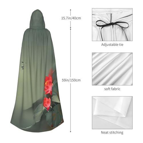 Cape à capuche imprimé lotus et libellule, l'atout féerique de Noël - 2