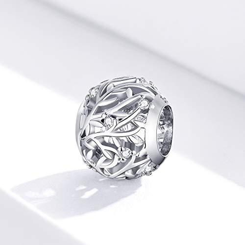 BISAER 925 Sterling Silver Charms for Bracelets Cat Coffee Cup Rose Flower Animal Beads Charm Jewelry Gifts for Women4