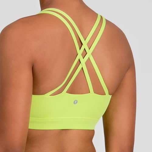Image of YITTY Active Women's Ultraluxe Strappy Medium Impact Bra, Athleisure, 4-Way-Stretch