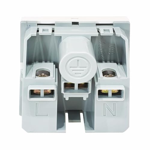 Image of MX 3-Pin Indian Power Socket 16A 250V with Safety Shutter - 2-Module 45x45 mm Electrical Wall Socket Plate for Home, Office & Commercial Use