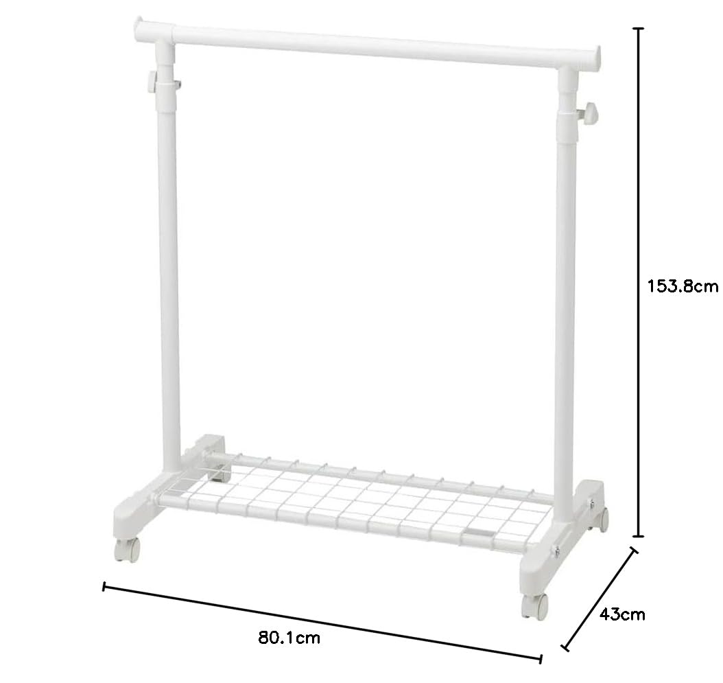 Amazon｜カインズ(CAINZ) 収納棚付きハンガーラック ホワイト 幅80.1cm