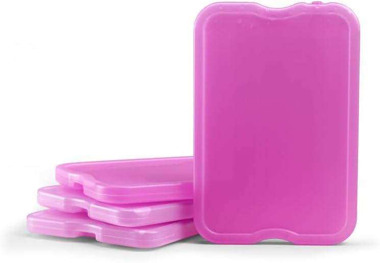 Cool Coolers by Fit & Fresh 4 Pack XL Slim Ice Packs, Quick Freeze Space Saving Reusable Ice Packs for Lunch Boxes or Coolers, Purple - Image 3
