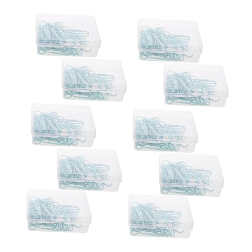 AGFELO 10 ボックス薄荷グリーン包塑形?盒 書類整理用ファイルオーガナイザクリップとジャーナルブックマーククリップ オフィス用ノートホル