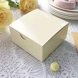 Efavormart 100 Pack 4'x4'x2' Ivory Cake Favor Boxes, Professional Matte Cardstock Candy Treat Gift Boxes for Wedding and Formal Banquets