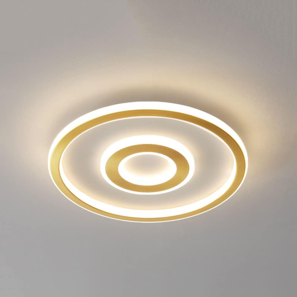 Plafoniera Led Moderna in Ottone, Forma Rotonda, per Camera da Letto e Soggiorno, Ideale per Chi Ama Gli Apparecchi Di Illuminazidi Lusso./50 cm