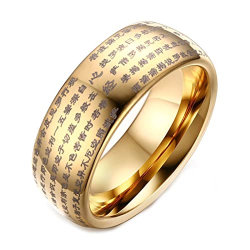Bague homme tungstène 8mm KnSam anneau sutra argent et or