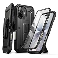 SUPCASE for iPhone 17 Case with Camera Control Button (Unicorn Beetle Pro), [Built-in Kickstand & Screen Protector] [Military-Grade Protection] Full Body Heavy Duty Phone Case (Black)
