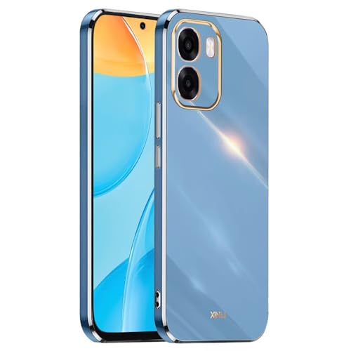 EASSGU [Telaio Elettrolitico Custodia per OPPO A6X / OPPO A6K (6.75' Inches) Cover Protettiva in Morbido Silicone TPU - Blu navy