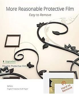 DecorSmart Antlers Family Tree Wall Decor for Living Room, 3D Removable Picture Frame Collage DIY Acrylic Stickers with Deer Head and Quote Family Like Branches on a Tree