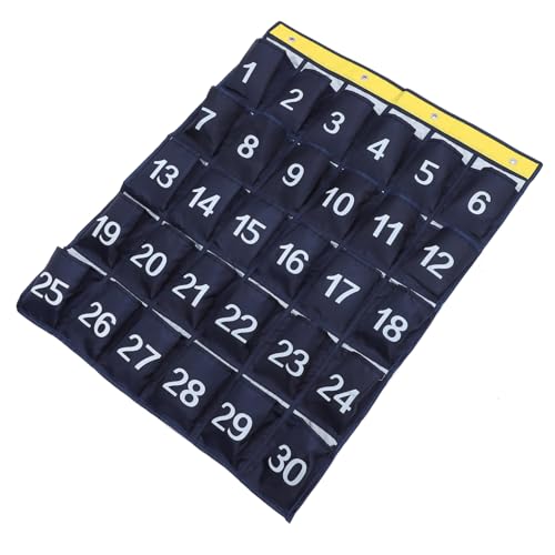 Wall Mounted Multi Pocket Storage Bag for Classroom Office Organizer for Phones Accessories Space Saving Hanging File Holder Blue