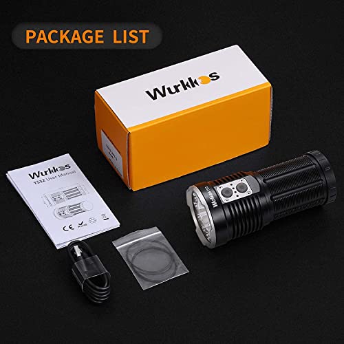 Wurkkos TS32 Super Bright LED Flashlight, 13000 Lumens Max, Rechargeable & Discharging, Waterproof, High Lumens, Modern Style, Polished Finish