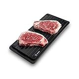 AMMOTI 16'X8' Extra Large Defrosting Tray| 6MM Thickness for More Defrosting Power| Thawing Plate for Frozen Meat with Thick Grooves| Thaw Master with Large Drip Tray| Eco-Friendly Rapid Defroster