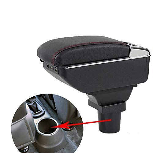 Car Center Console Armrest Box For Chevrolet Spark(Cup Holder Shape Must Totally Round) 2011 2012 2013 2014 2015 2016 Auto Leather Interior Parts Armrests Storage With Usb(Black Color) #TOP18
