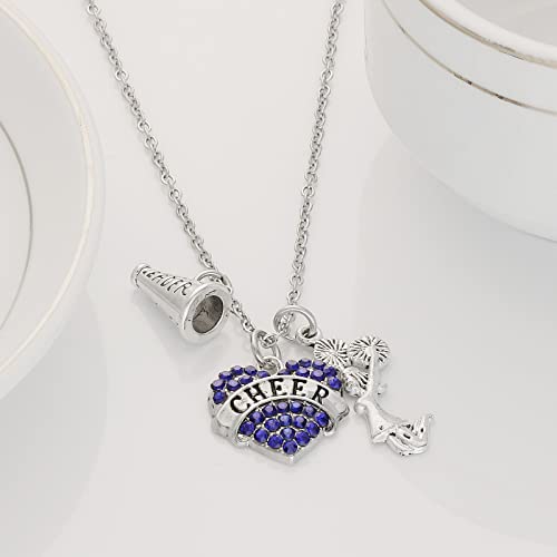 HUTIMY Cheerleader Necklace for Teen Little Cheer Charm Jewelry for Cheer Coach Cheerleader Necklaces4