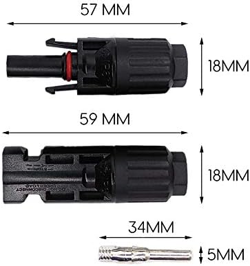 Sudoo 5 Pairs Connectors for Solar Panels Waterproof IP67 Male Female Compatible with MC4 Connectors