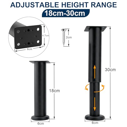 Patas ajustables para muebles y base de somier de 18 a 30 cm 4