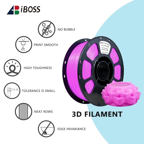 Image of iBOSS 3D Printer Filament, Temperature Color Change PLA+ Filament 1.75mm, Neatly Wound 3D Printing Filament, Dimensional Accuracy + /-0.02mm, Fit for Most FDM 3D Printers, 1KG Spool. (Purple to Pink)